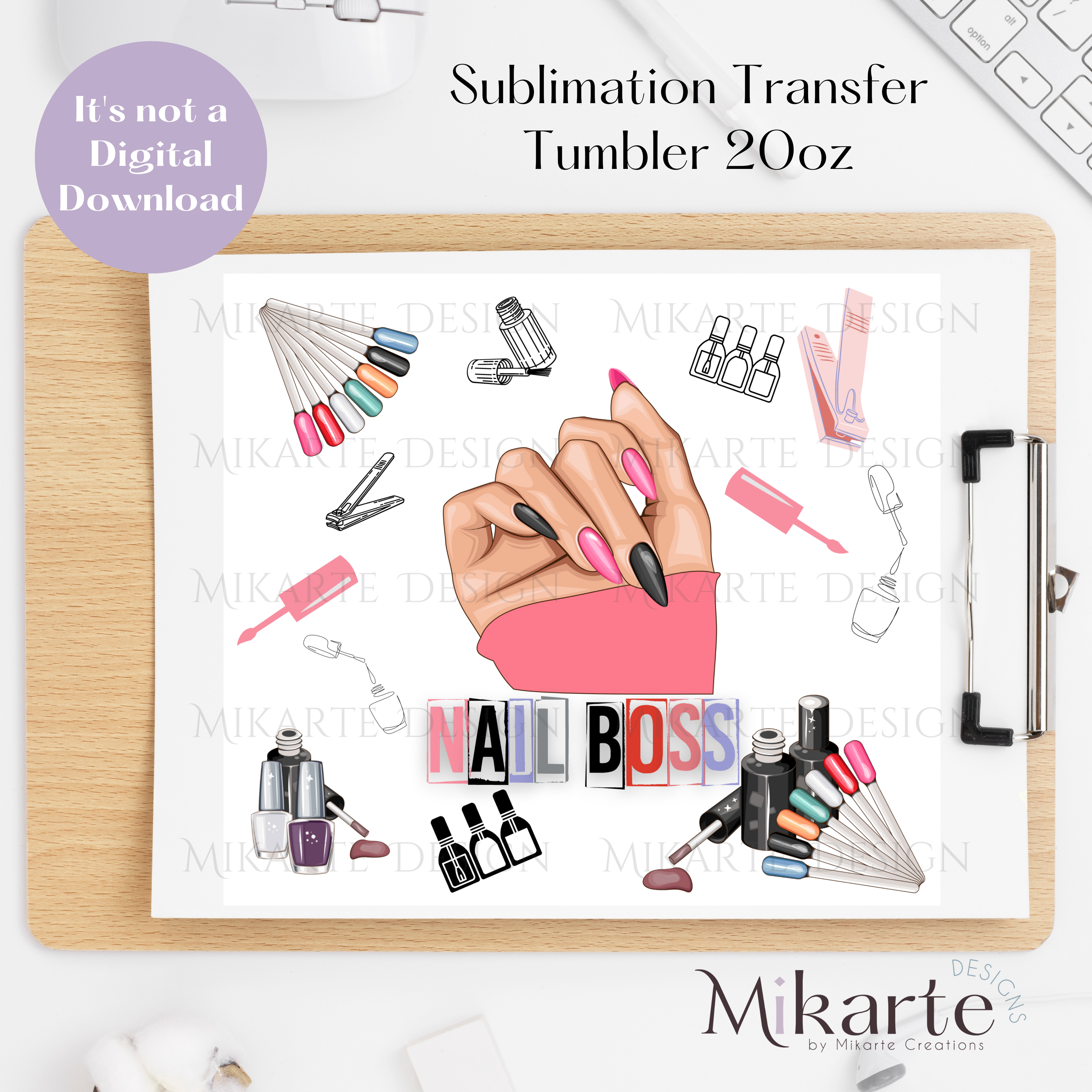 Nail Boss - Tumbler Sublimation Transfer