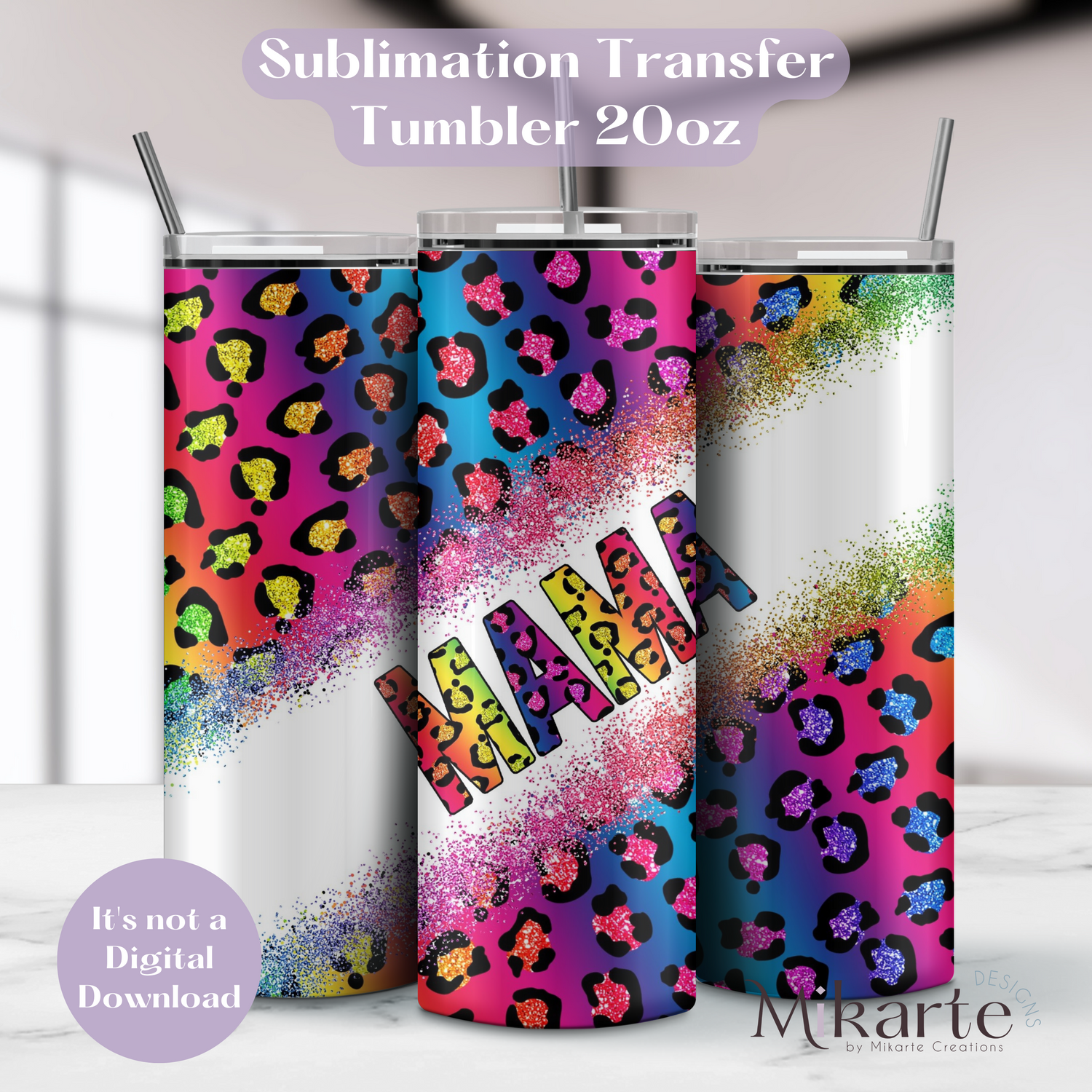 Mama Animal Print - Tumbler Sublimation Transfer