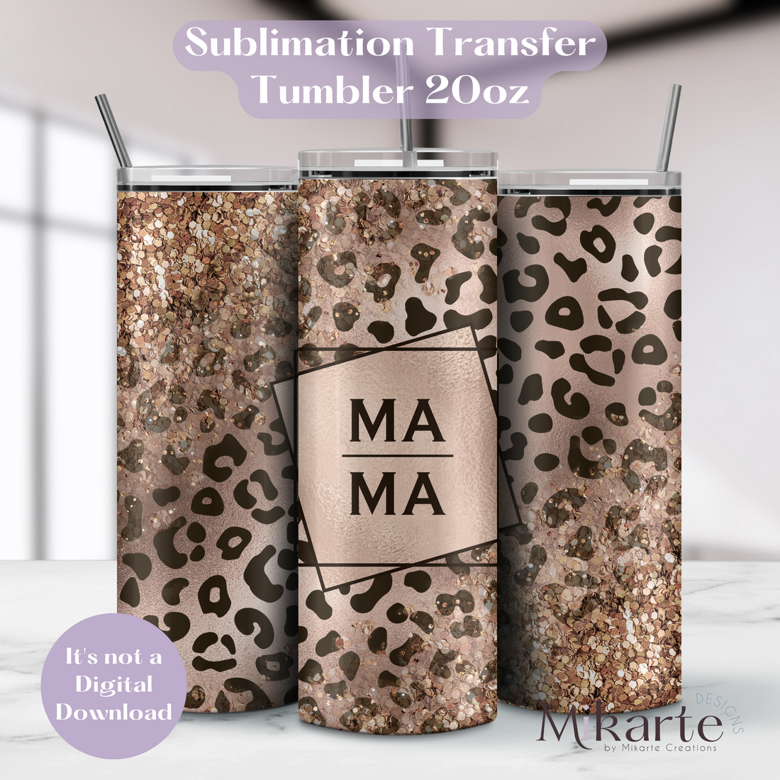 Mama Animal Print - Tumbler Sublimation Transfer