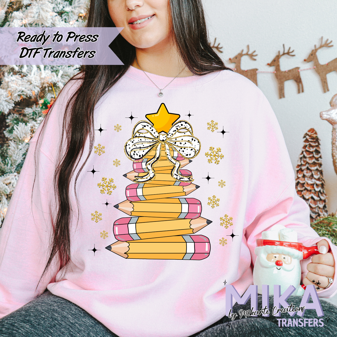 Christmas pencil tree | DTF transfers