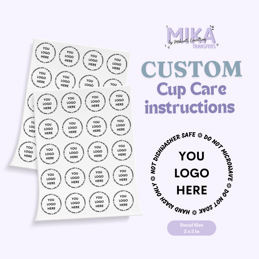 Custom UVDTF Cup Care instructions