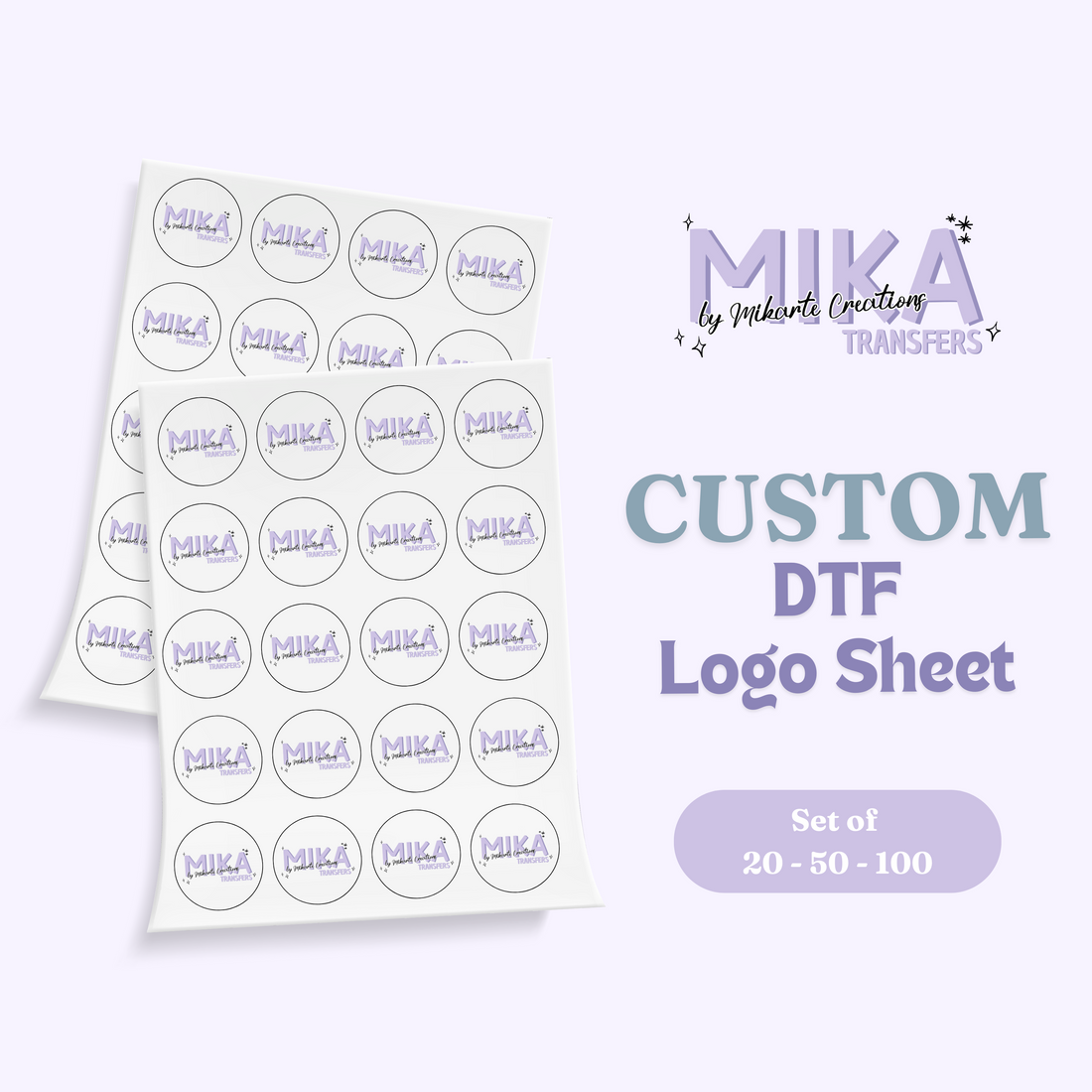 Custom DTF Logo Sheet