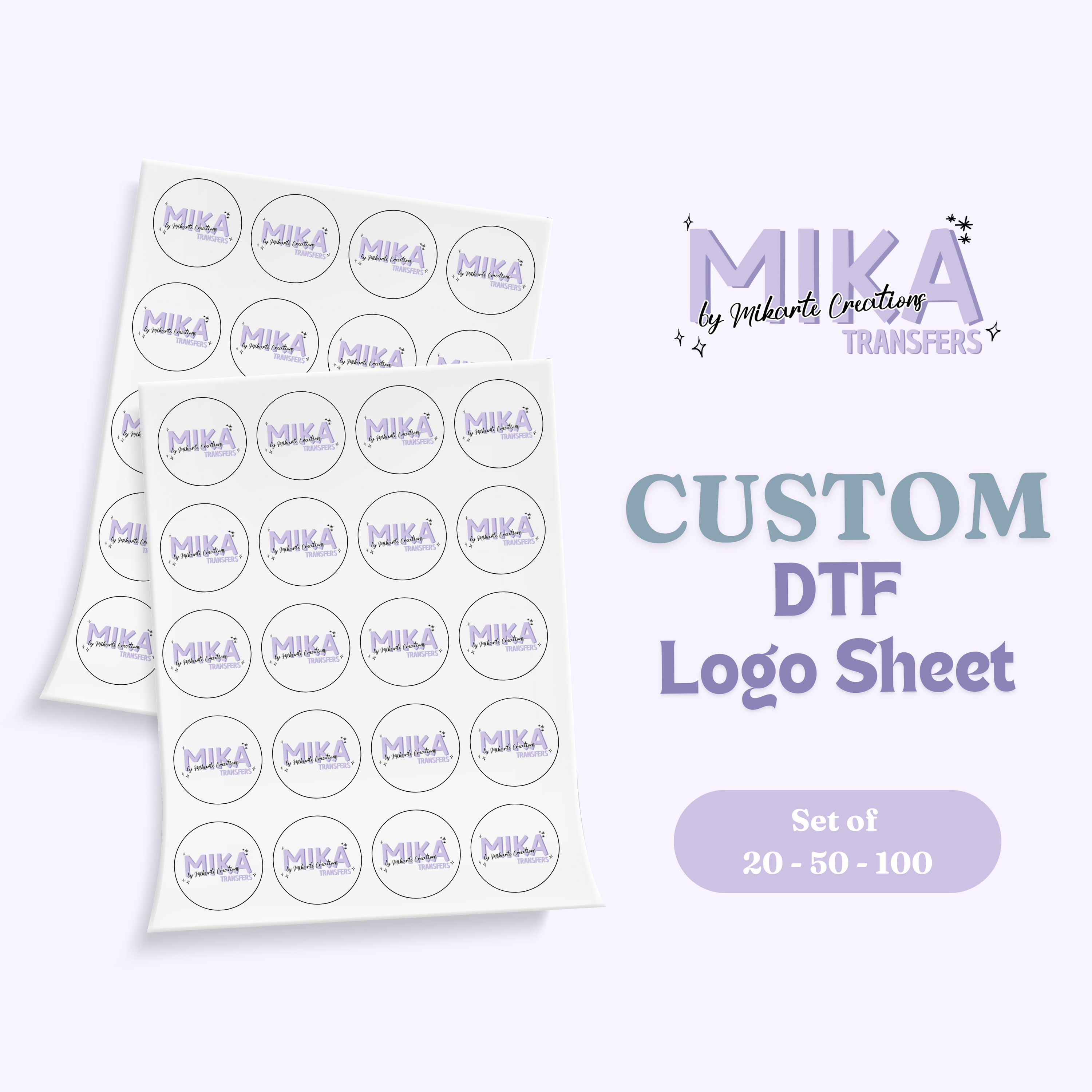 Custom DTF Logo Sheet