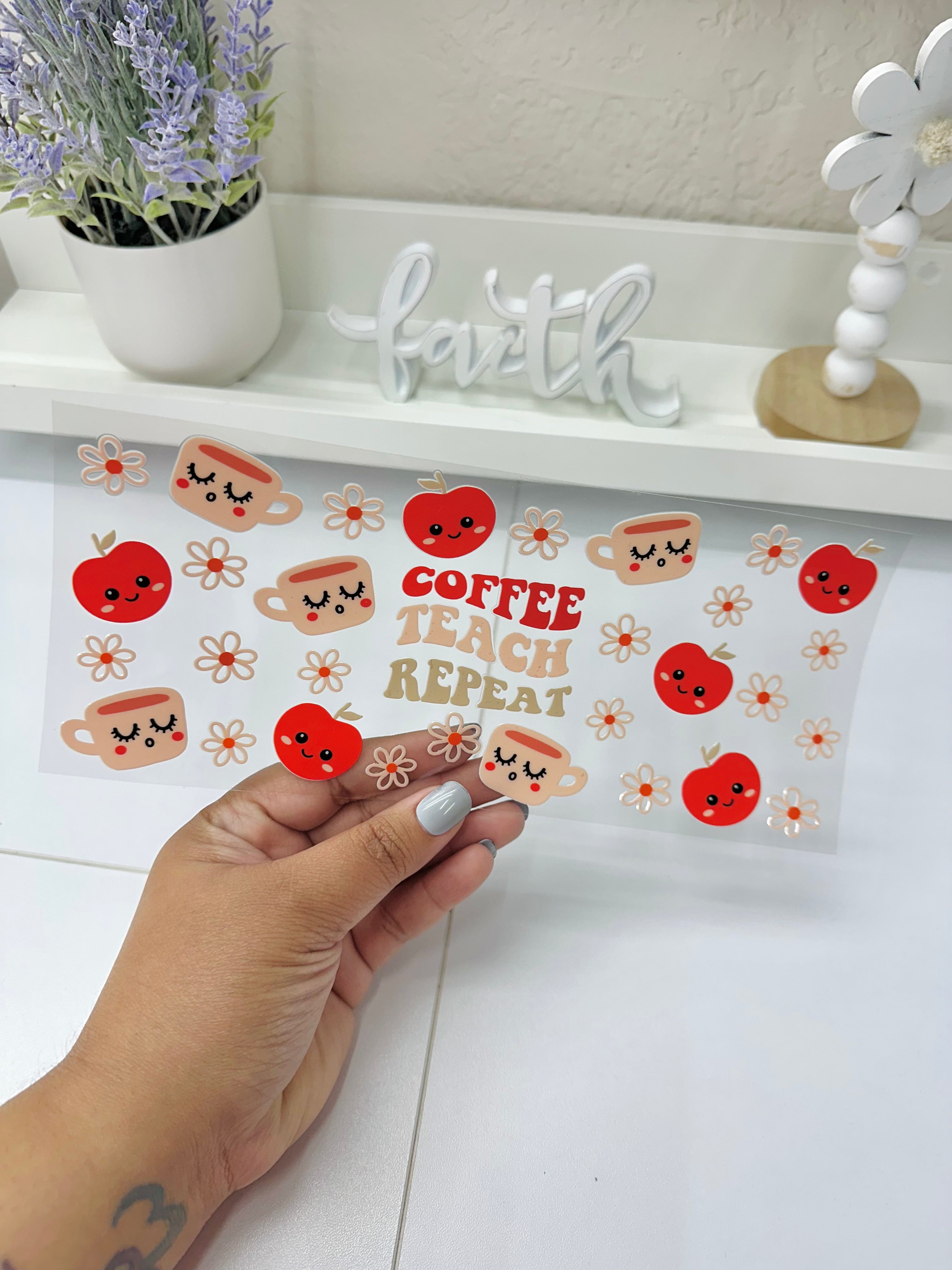 Café, Enseñar, Repetir | DTF UV