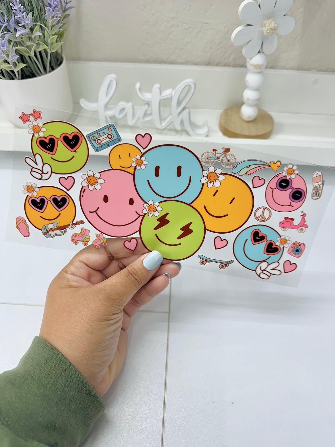 Cool Happy Face | UV DTF Wrap