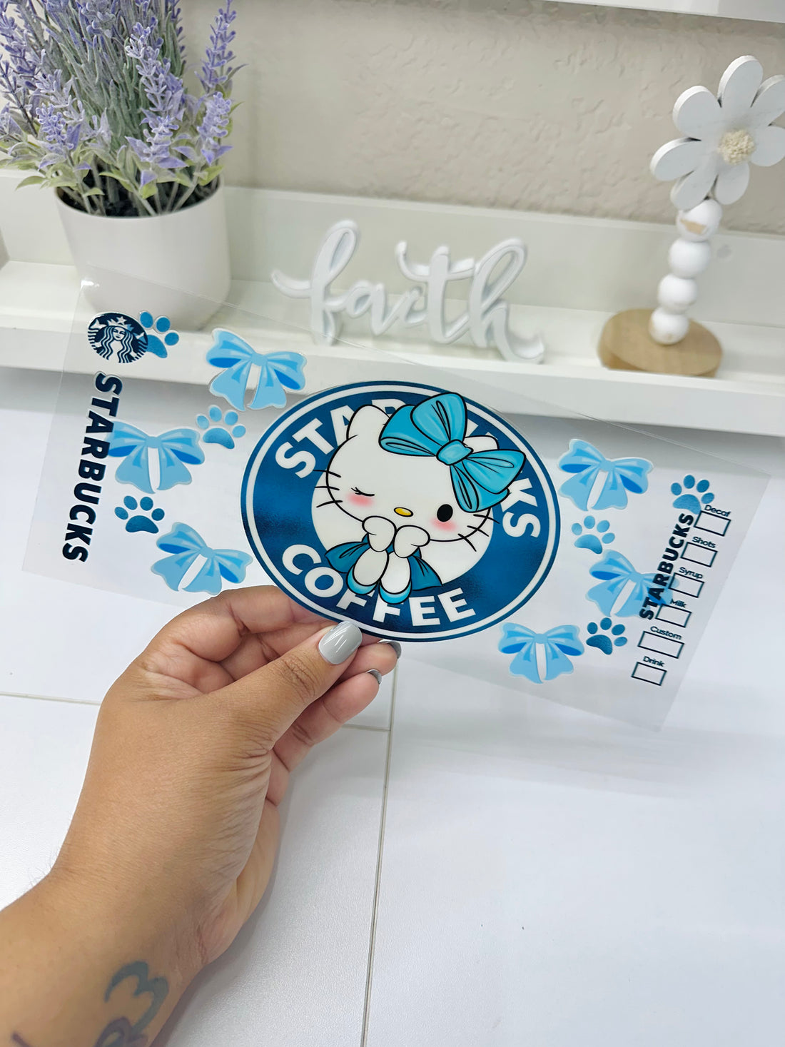 Blue Cat Coffee | UV DTF Wrap