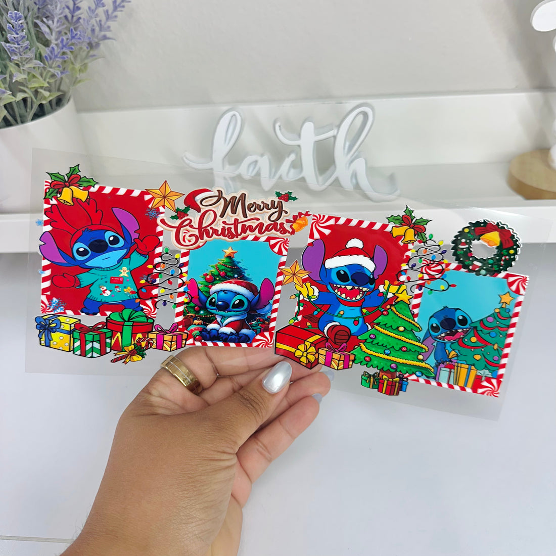 Merry Christmas Blue Alien | UV DTF