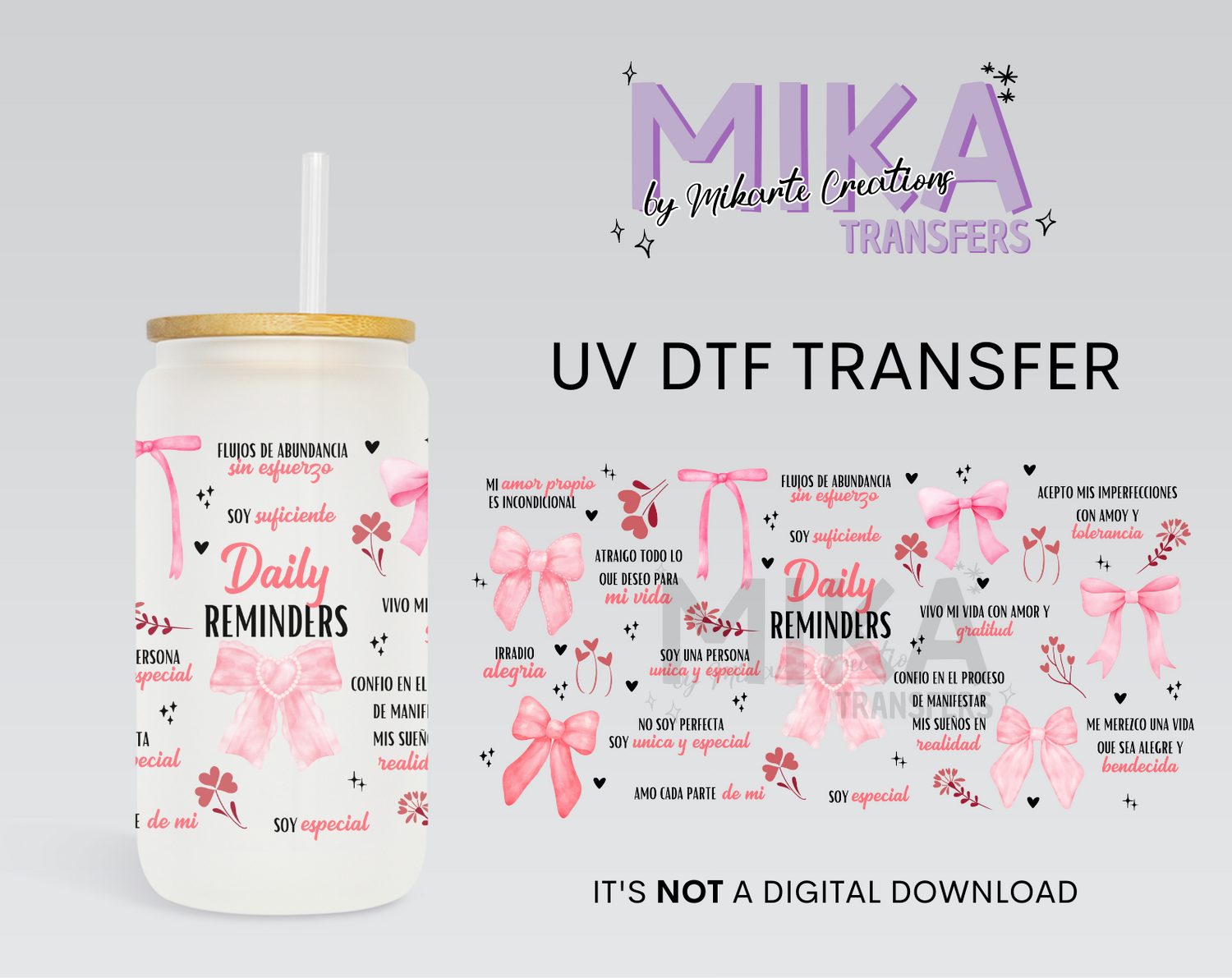 Daily Reminders Coquette | UV DTF Wrap