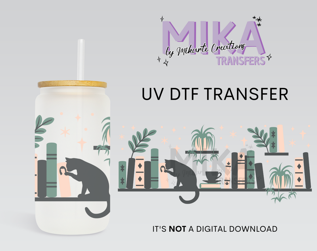 Cat & Book | UV DTF Wrap