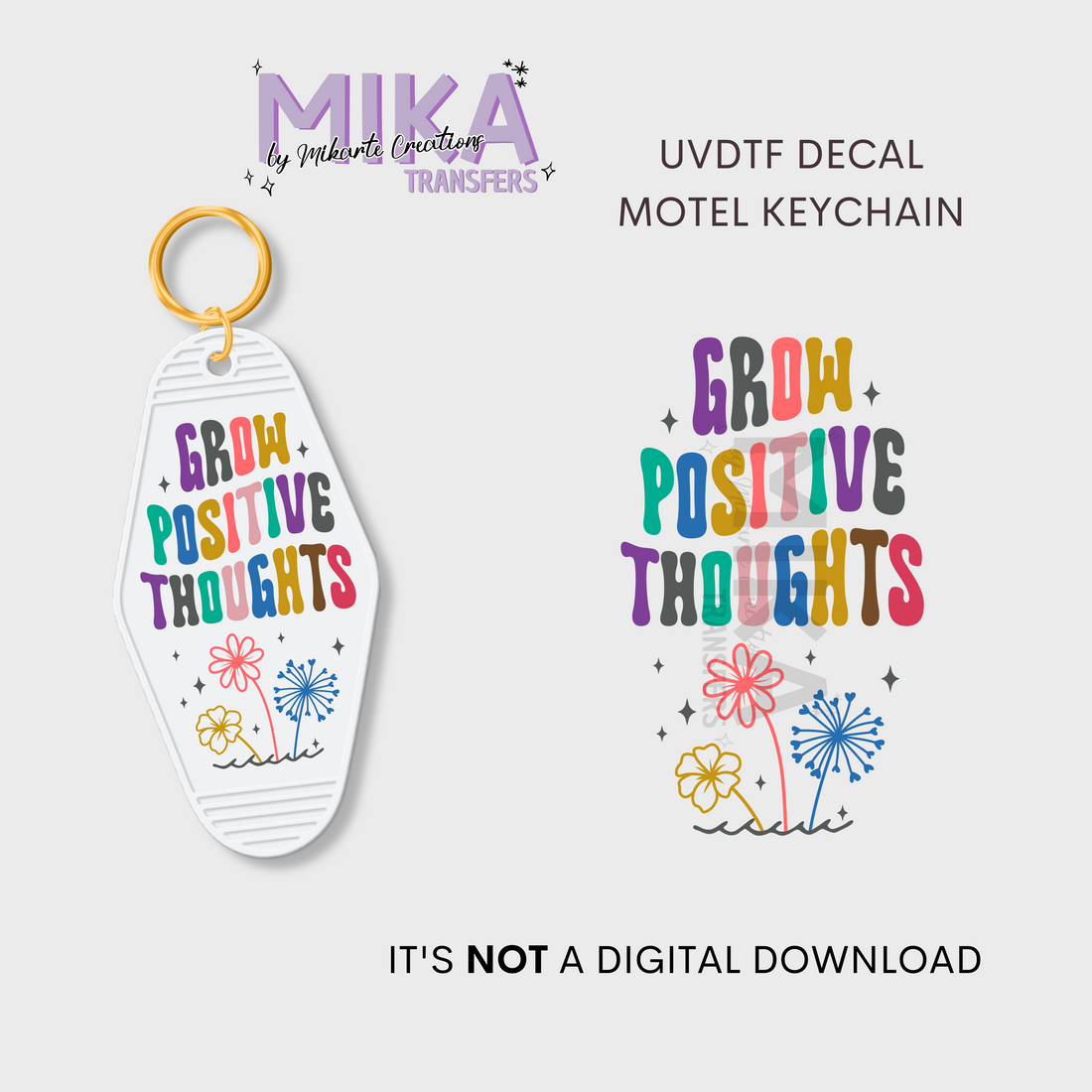 Grow Positive Thoughts | UV DTF Decal