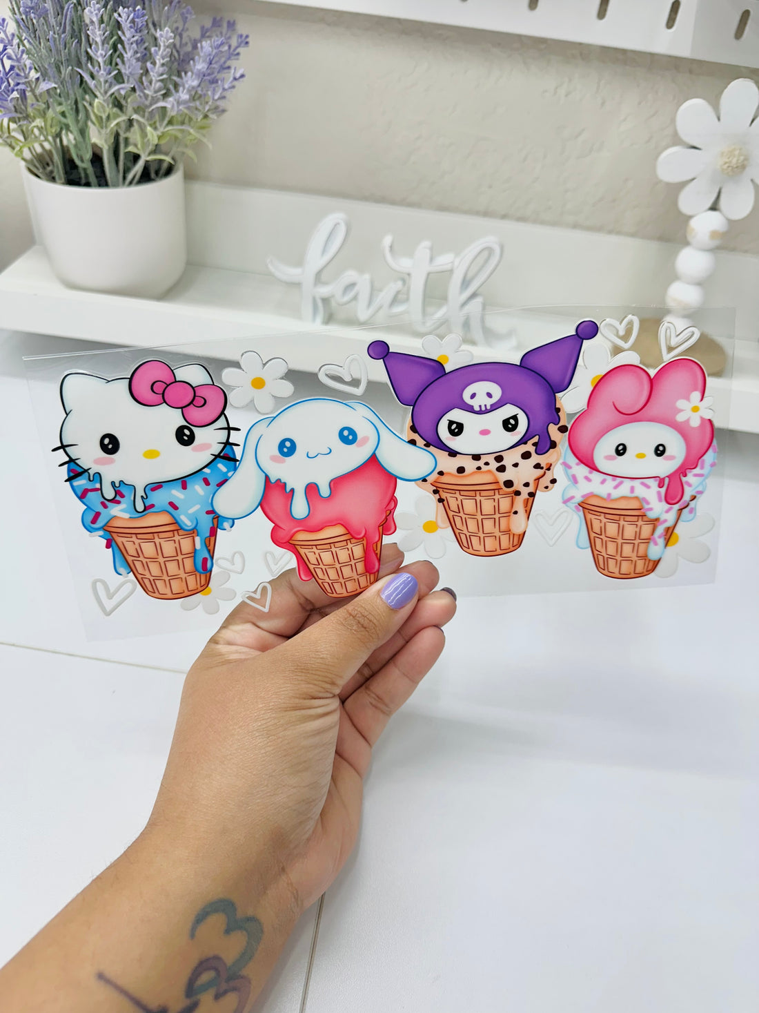 Cute Ice Cream Cartoon | UV DTF Wrap