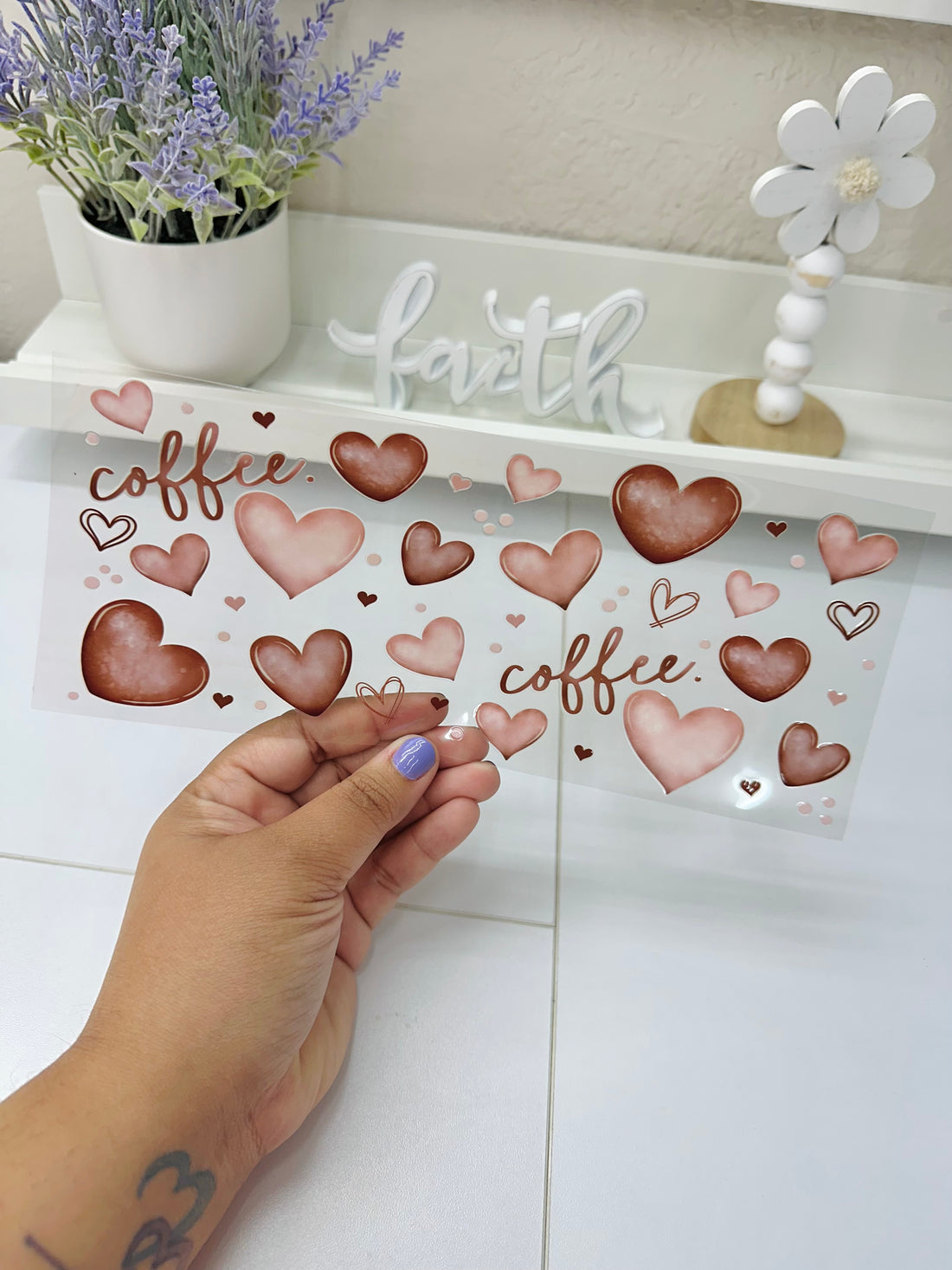 Coffee Hearts | UV DTF