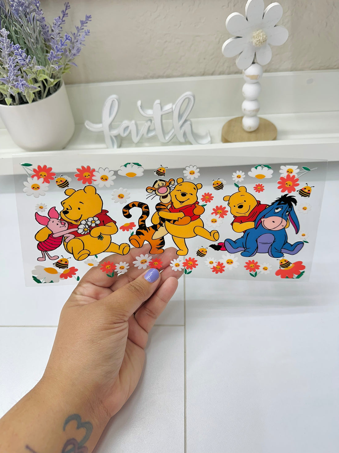 Bear & Flowers | UV DTF Wrap