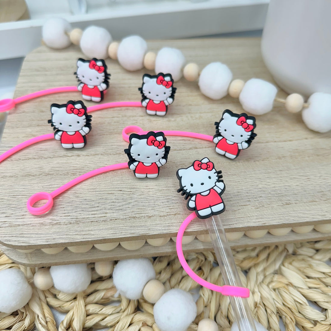 Pink Ki-tty | Straw Topper