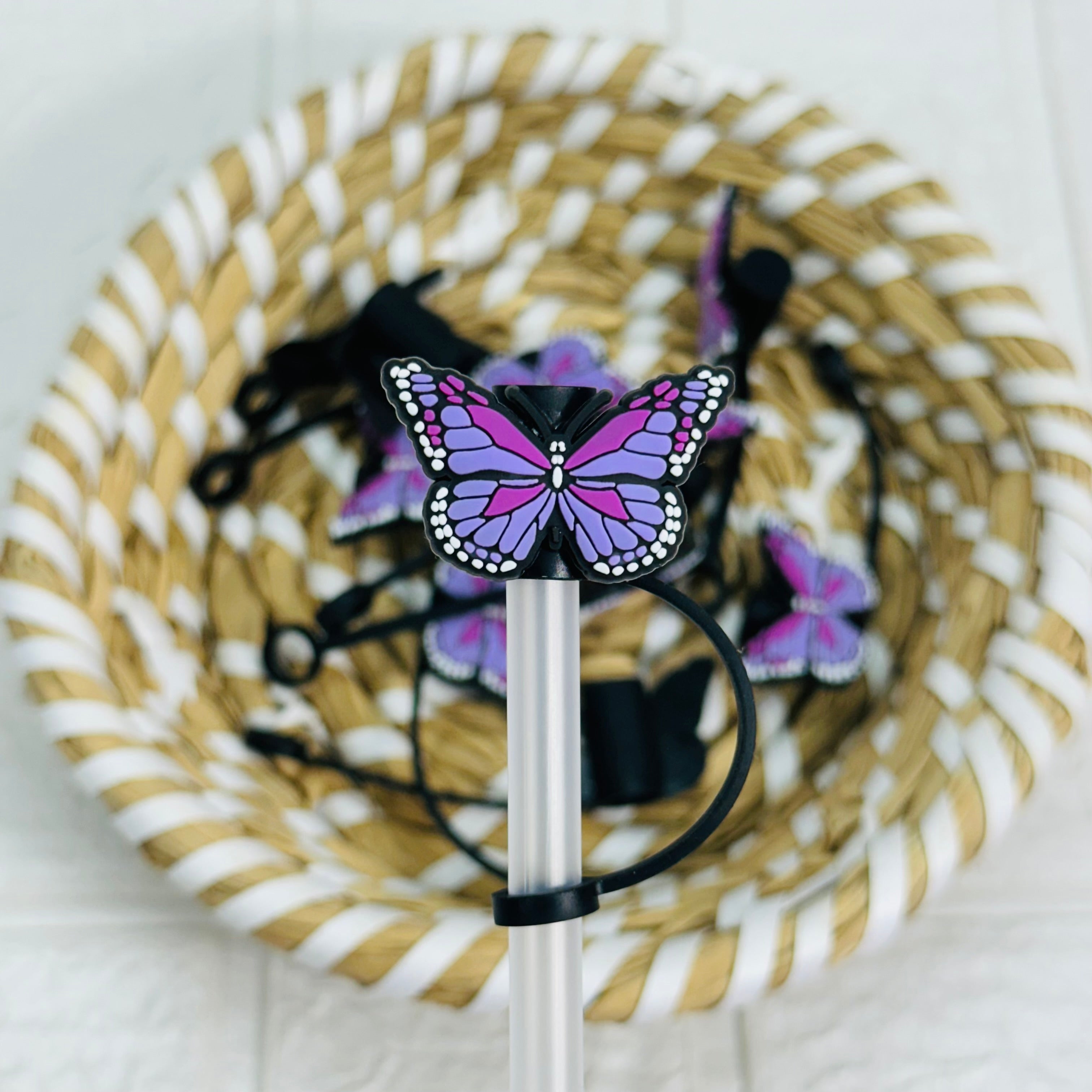 Purple Butterfly | Straw Topper