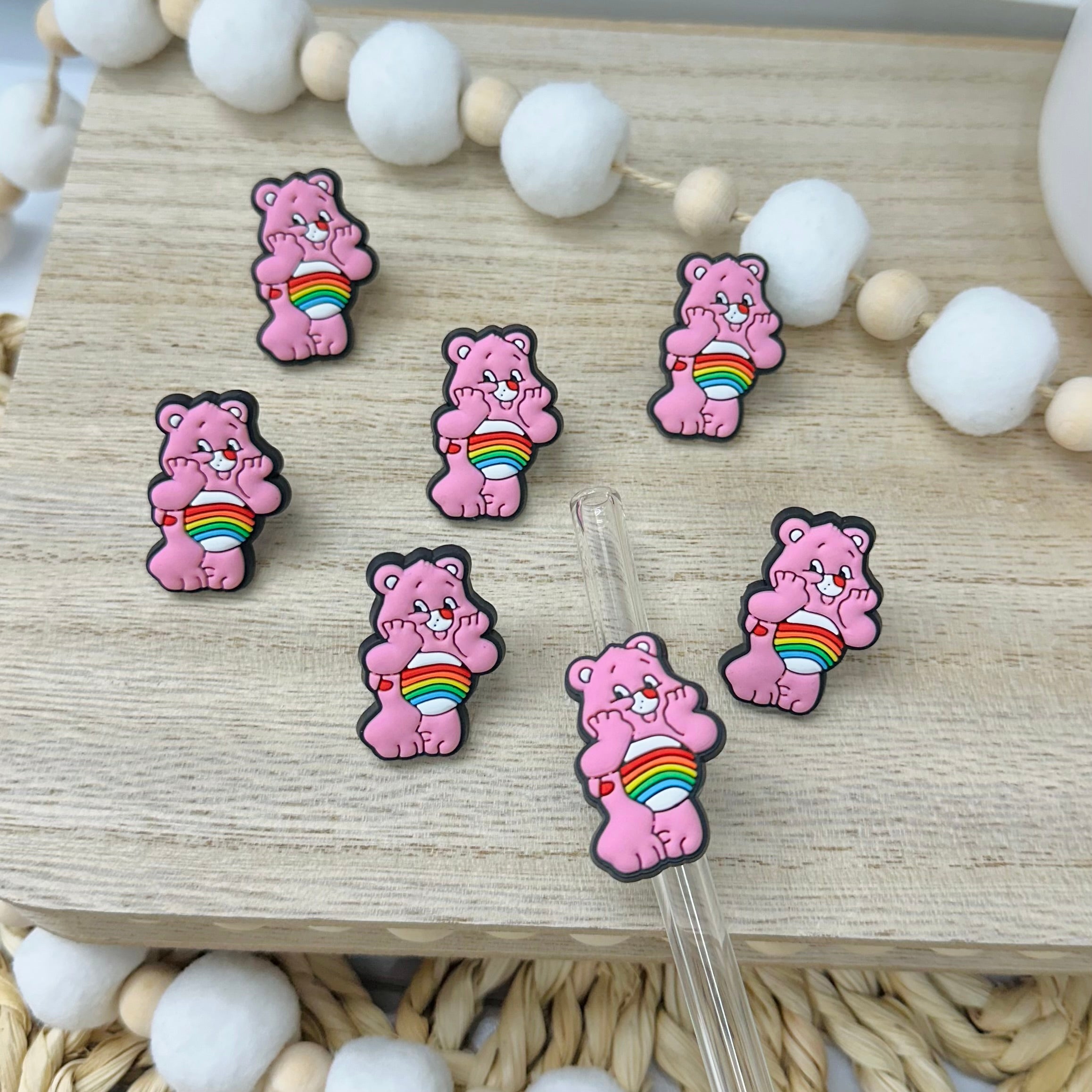 Oso rosa | Dijes de pajita