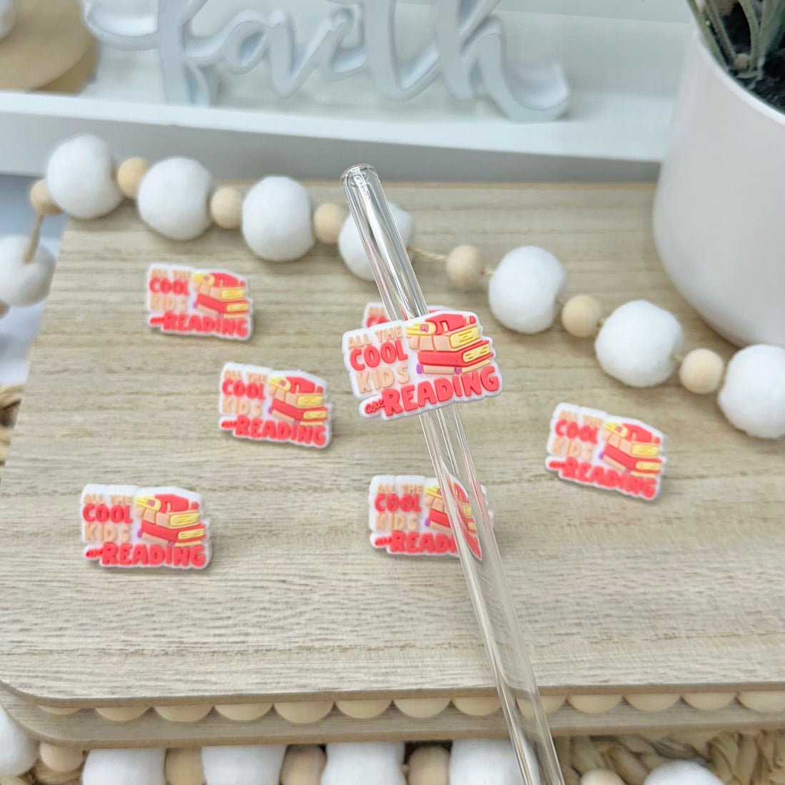All the cool kids are Reading | Straw Charms