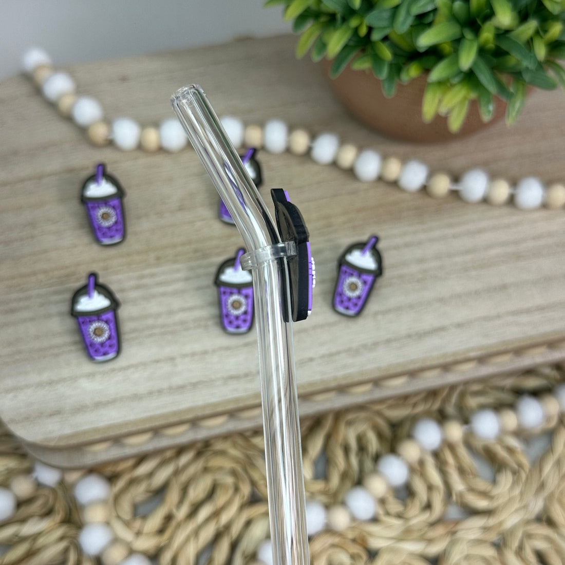 Purple Coffee | Straw Charms