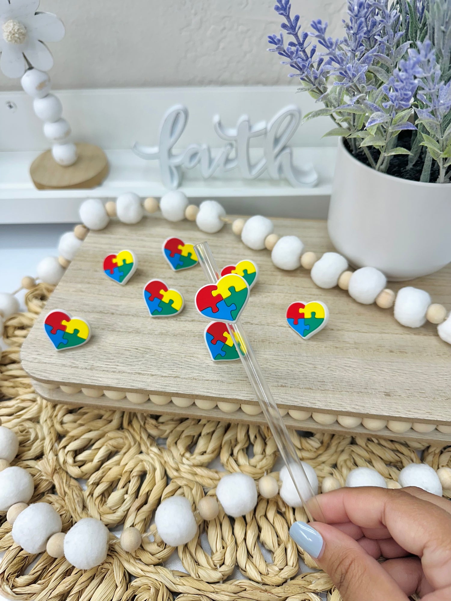 Autism Heart | Straw Charms