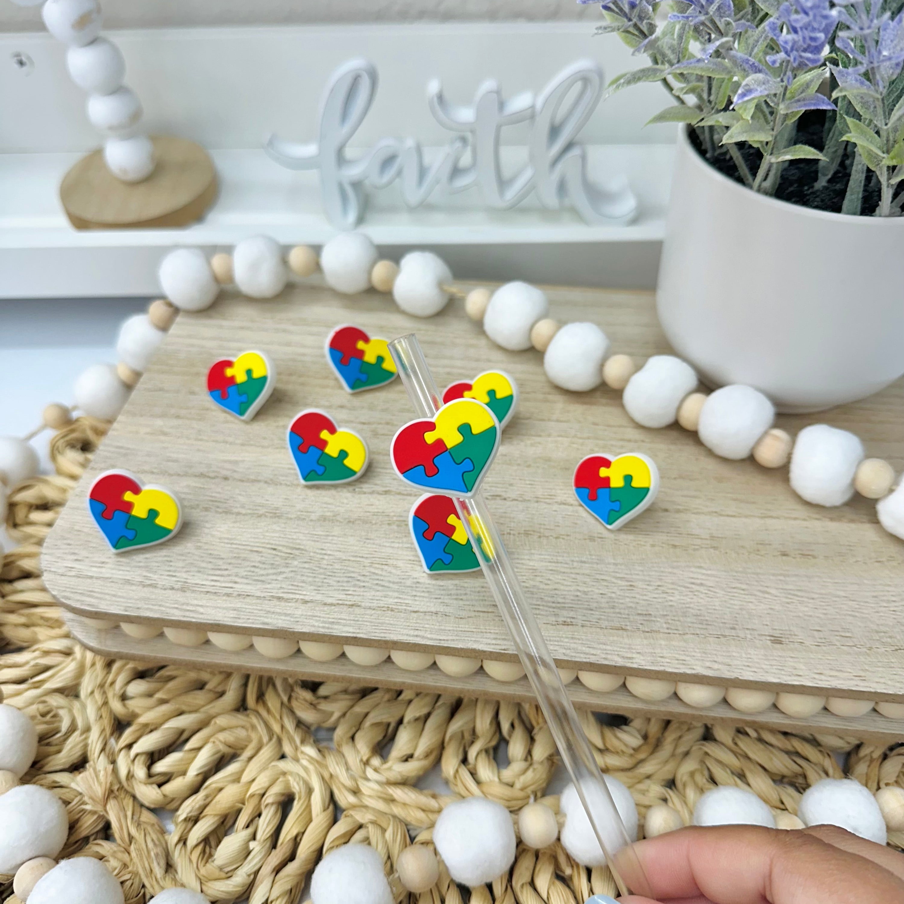 Corazón de Autismo | Accesorios para pajitas