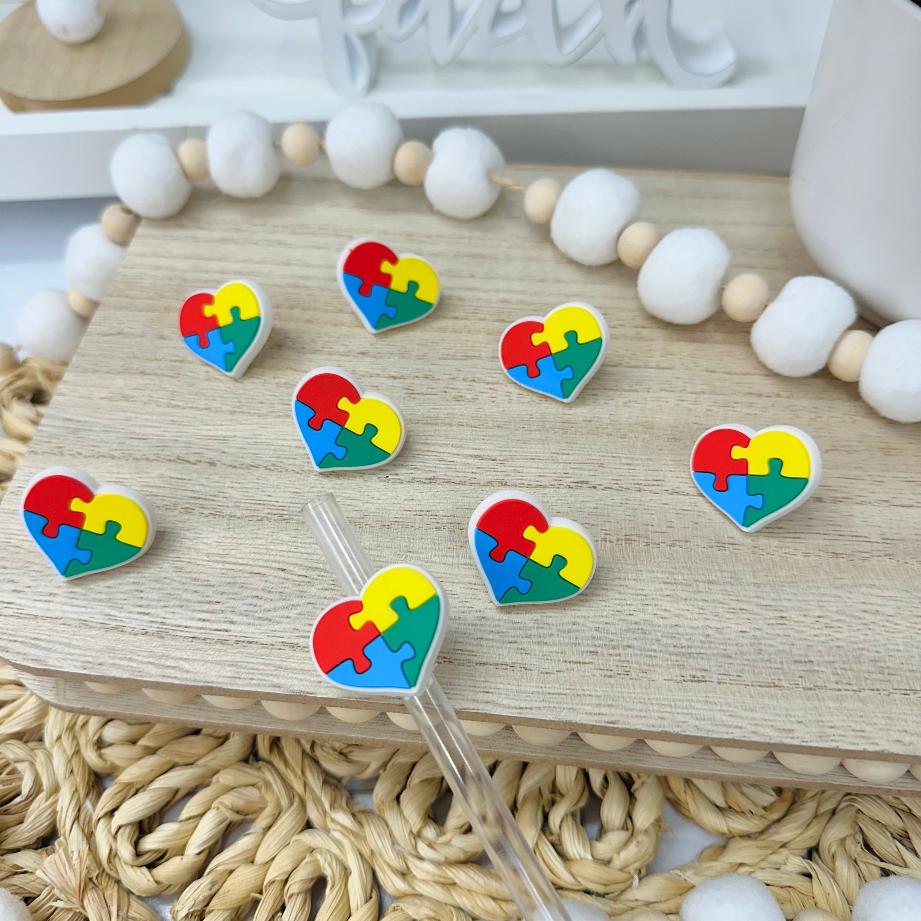 Corazón de Autismo | Accesorios para pajitas