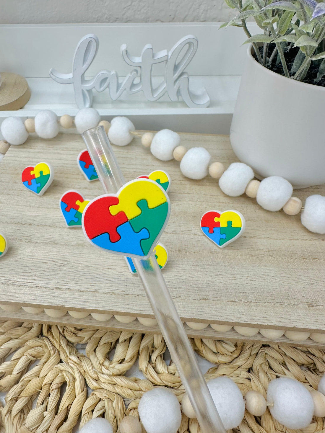 Autism Heart | Straw Charms