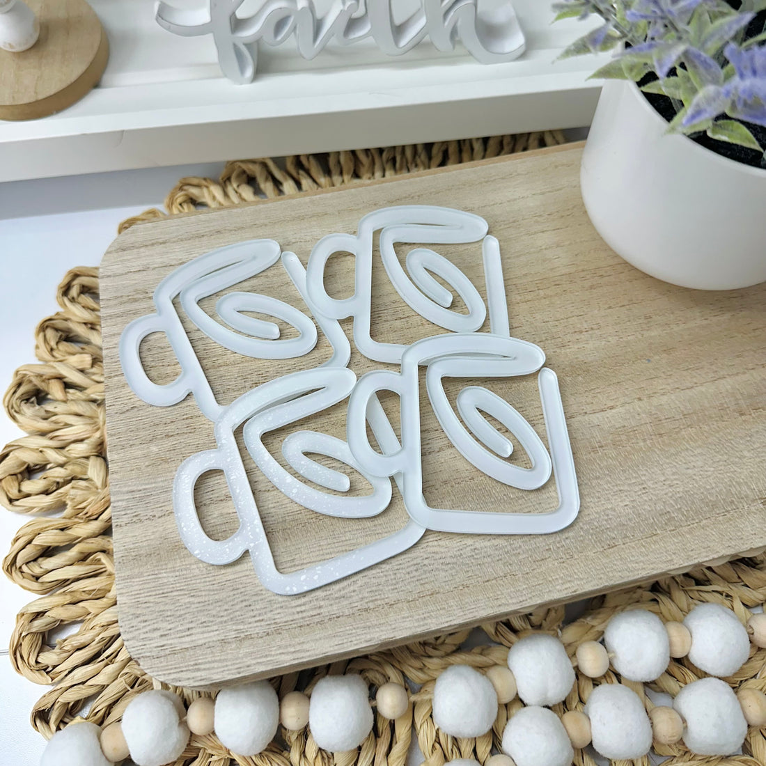 Sublimation Acrylic Coffee Paperclip Blanks