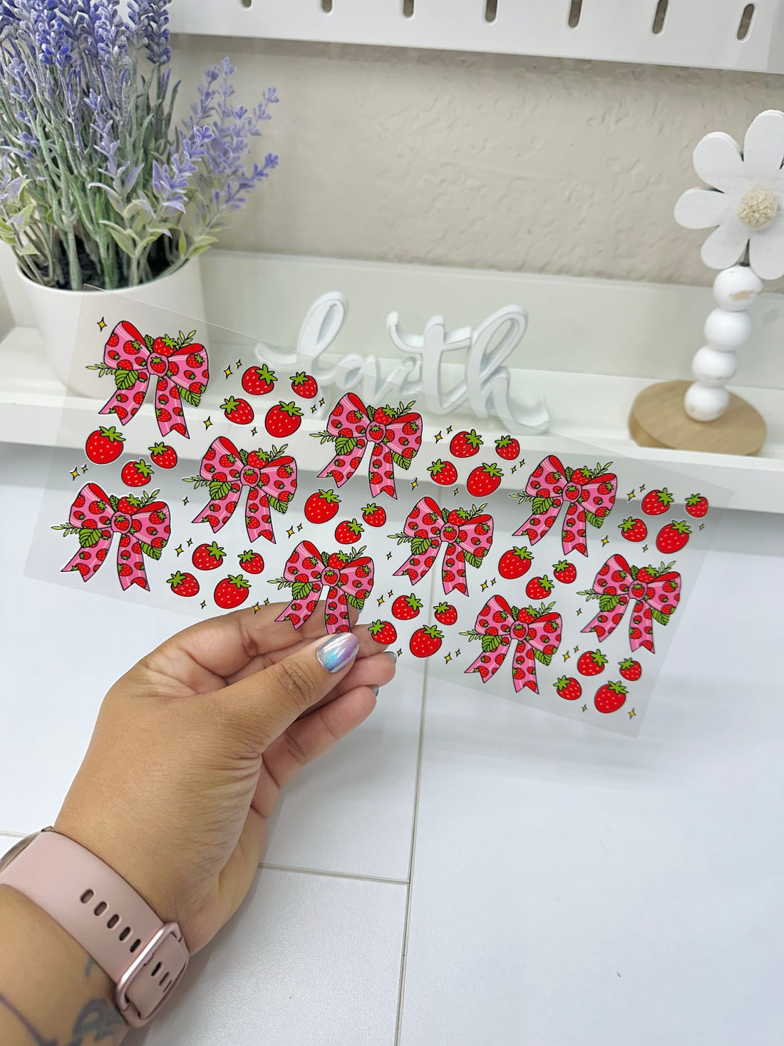 Strawberry Bows | UV DTF