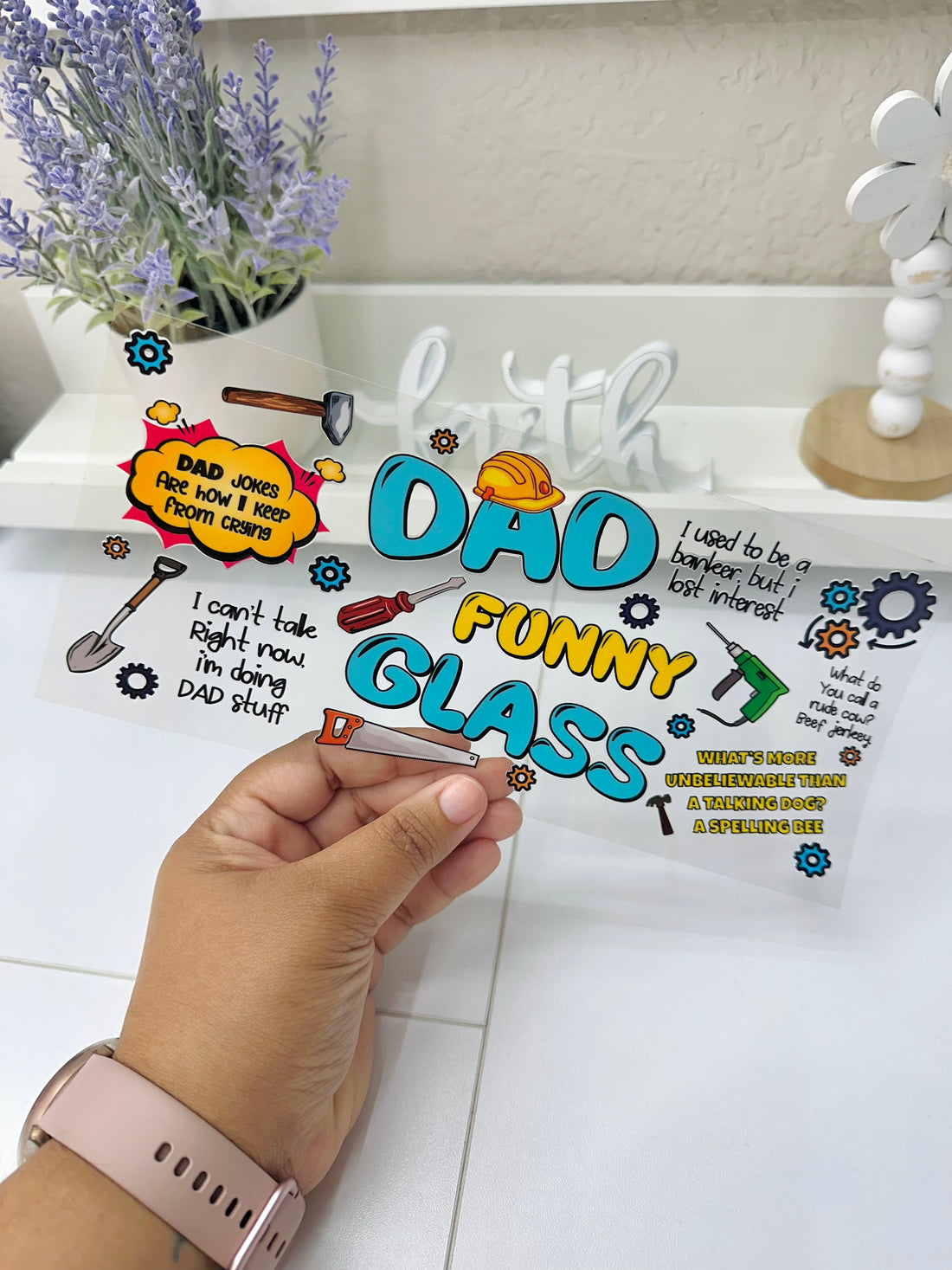 Dad Funny Glass | UV DTF Wrap