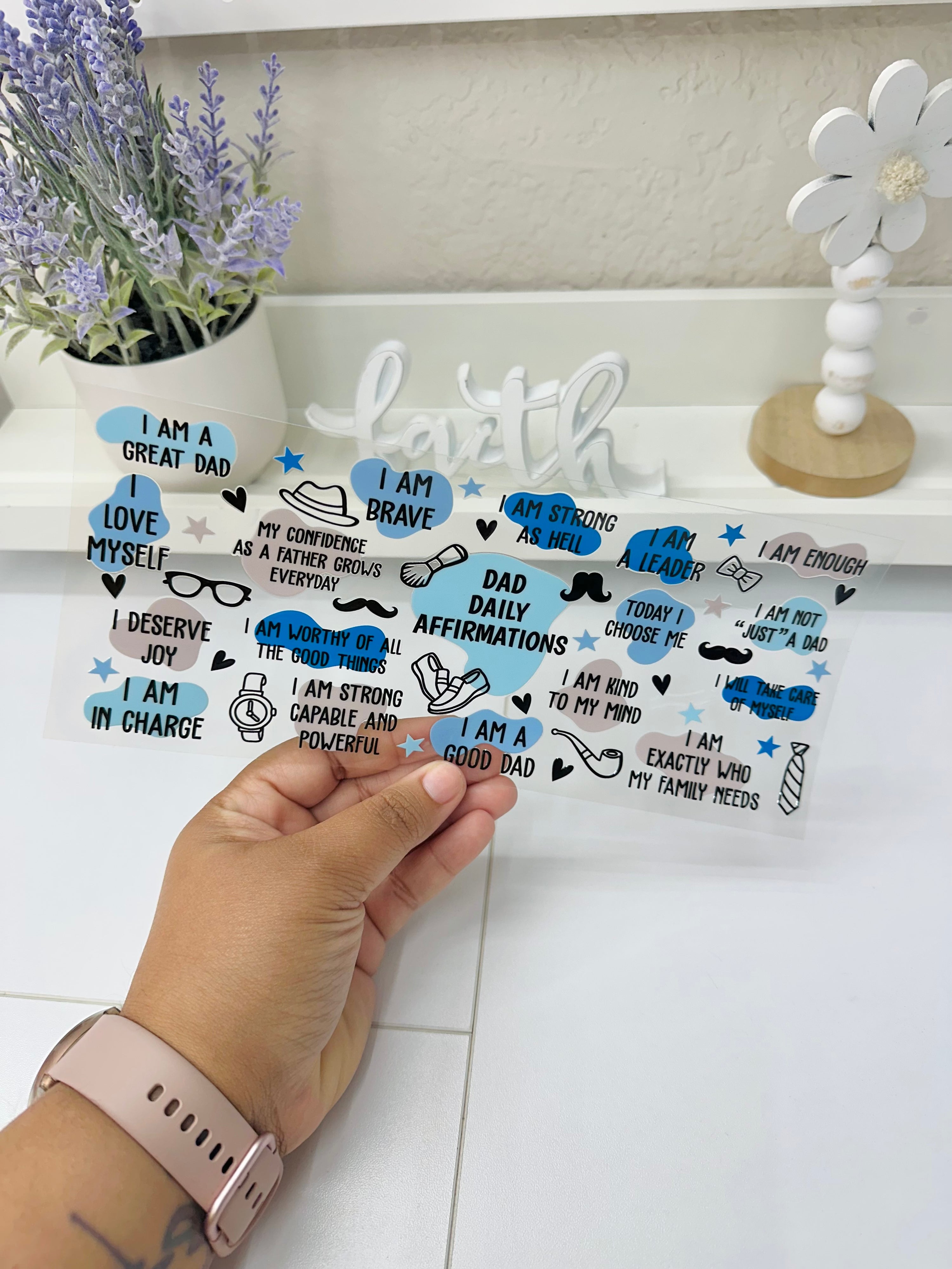 Afirmaciones Diarias para Papá | UV DTF