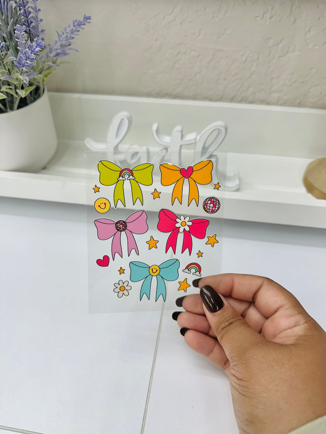 Rainbow Ribbons | UV DTF Decal