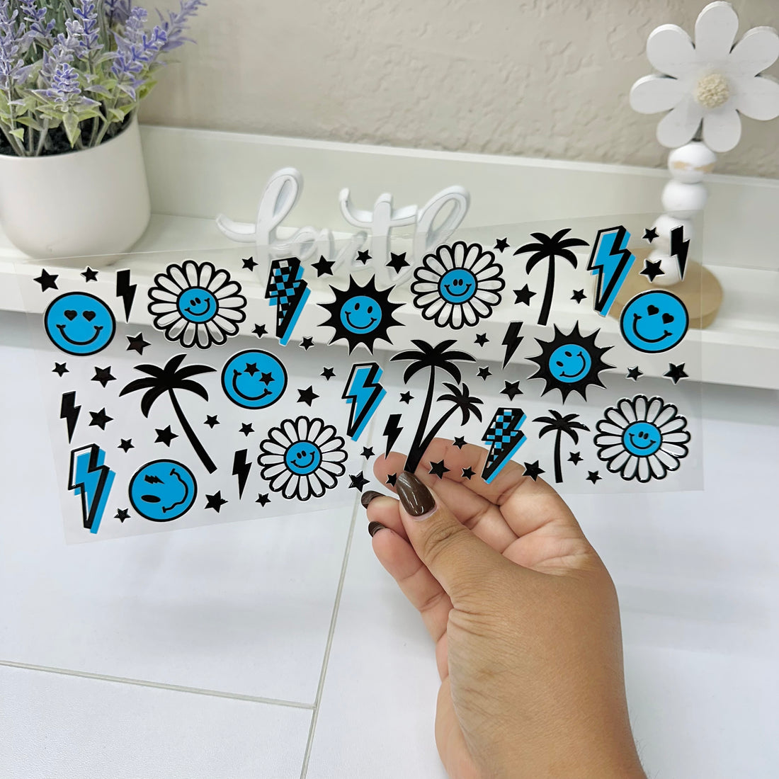Blue Retro Summer | UV DTF Wrap