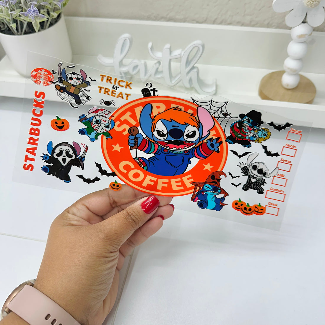 Halloween Alien Coffee | UV DTF Wrap