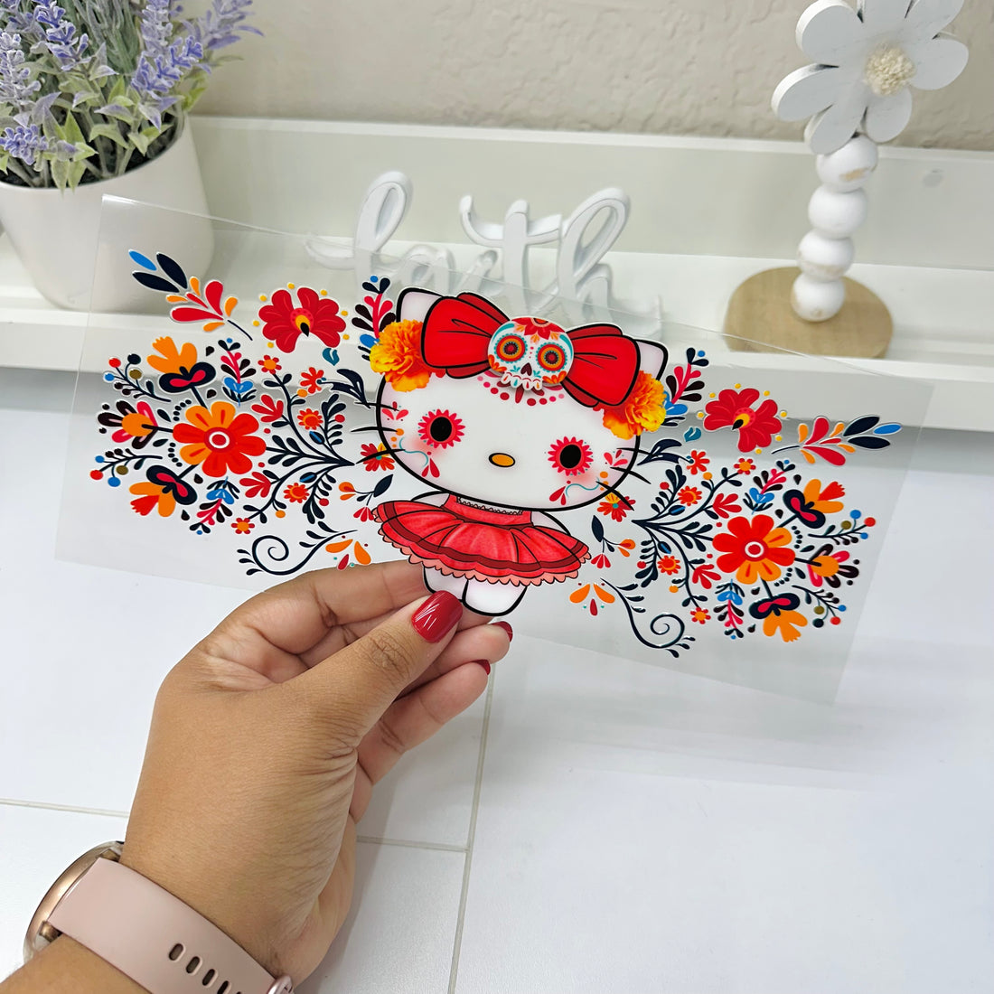 Cat Flowers | UV DTF Wrap