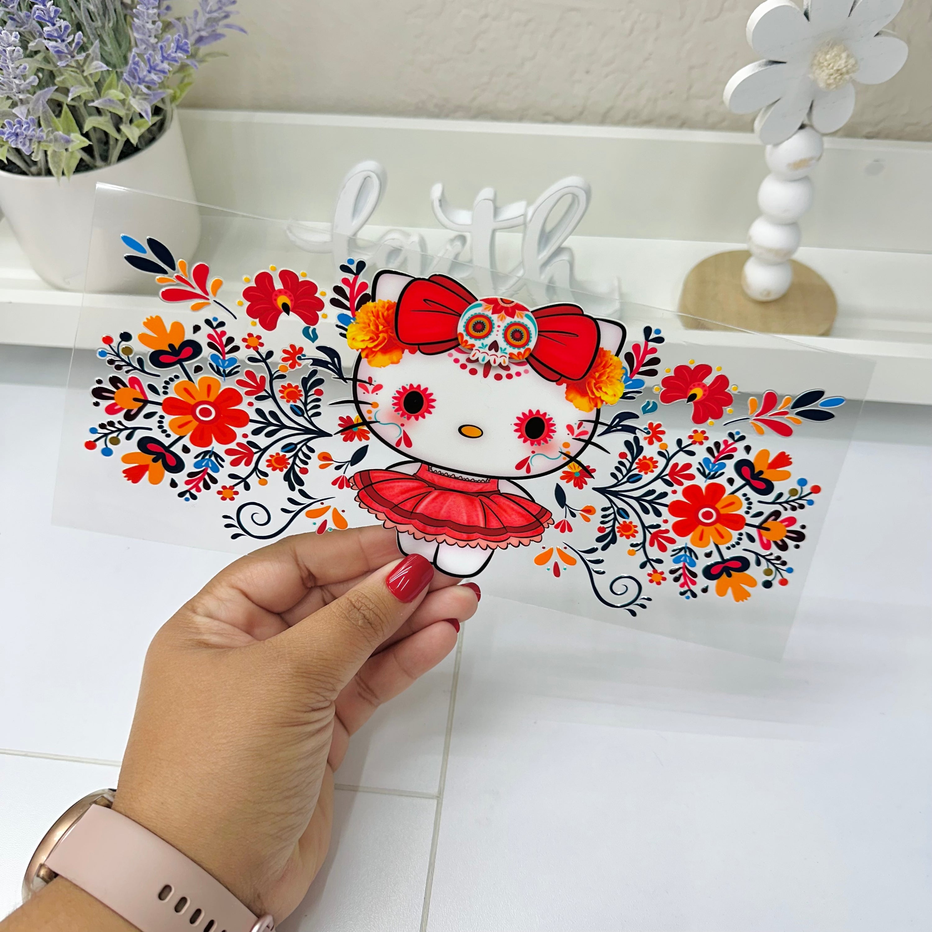 Cat Flowers | UV DTF Wrap