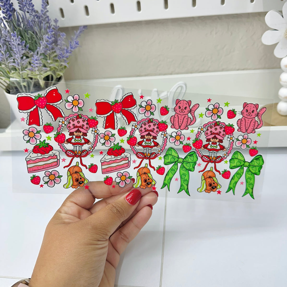 Strawberry Shortcake Bow Collage | UV DTF