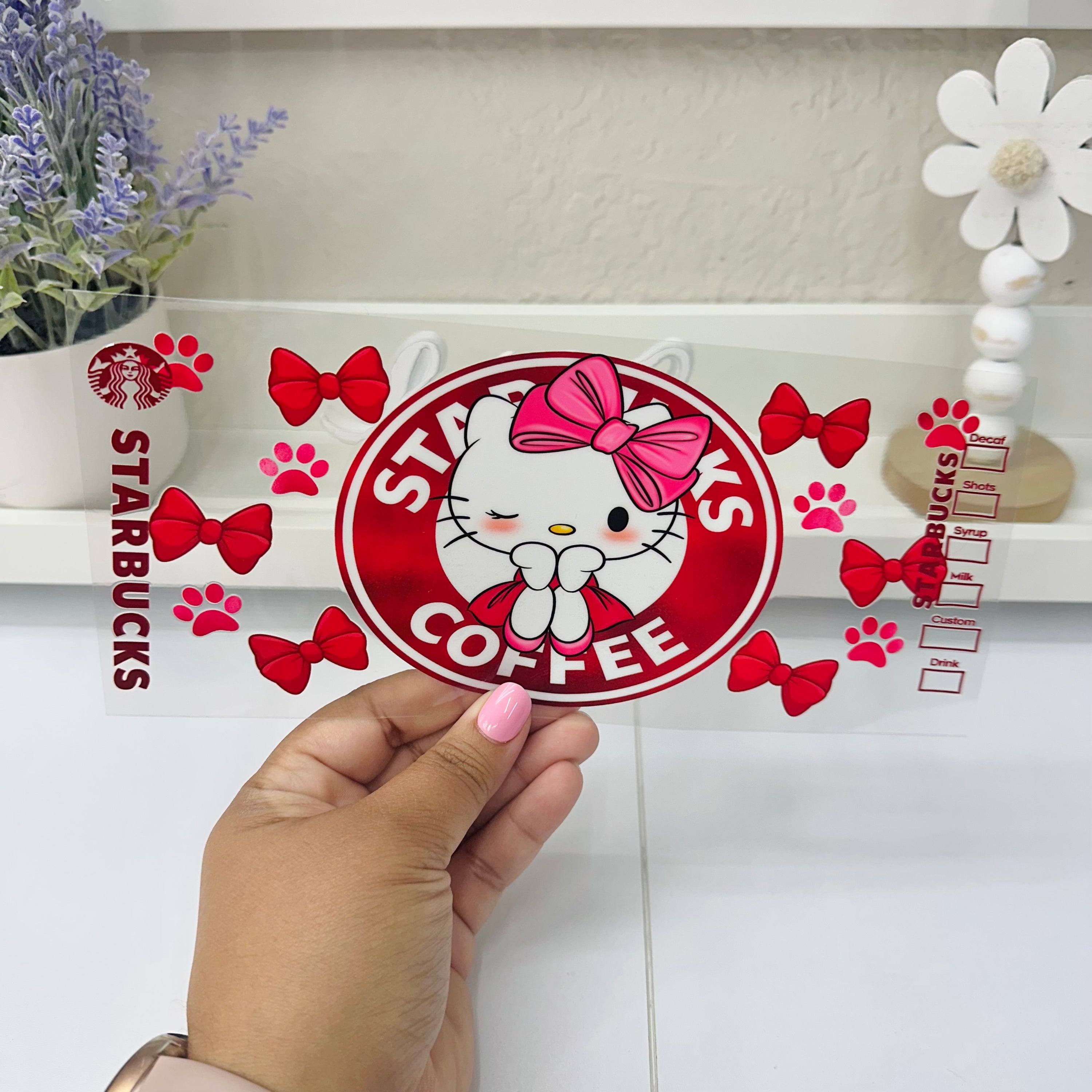 Pink Cat Coffee | UV DTF