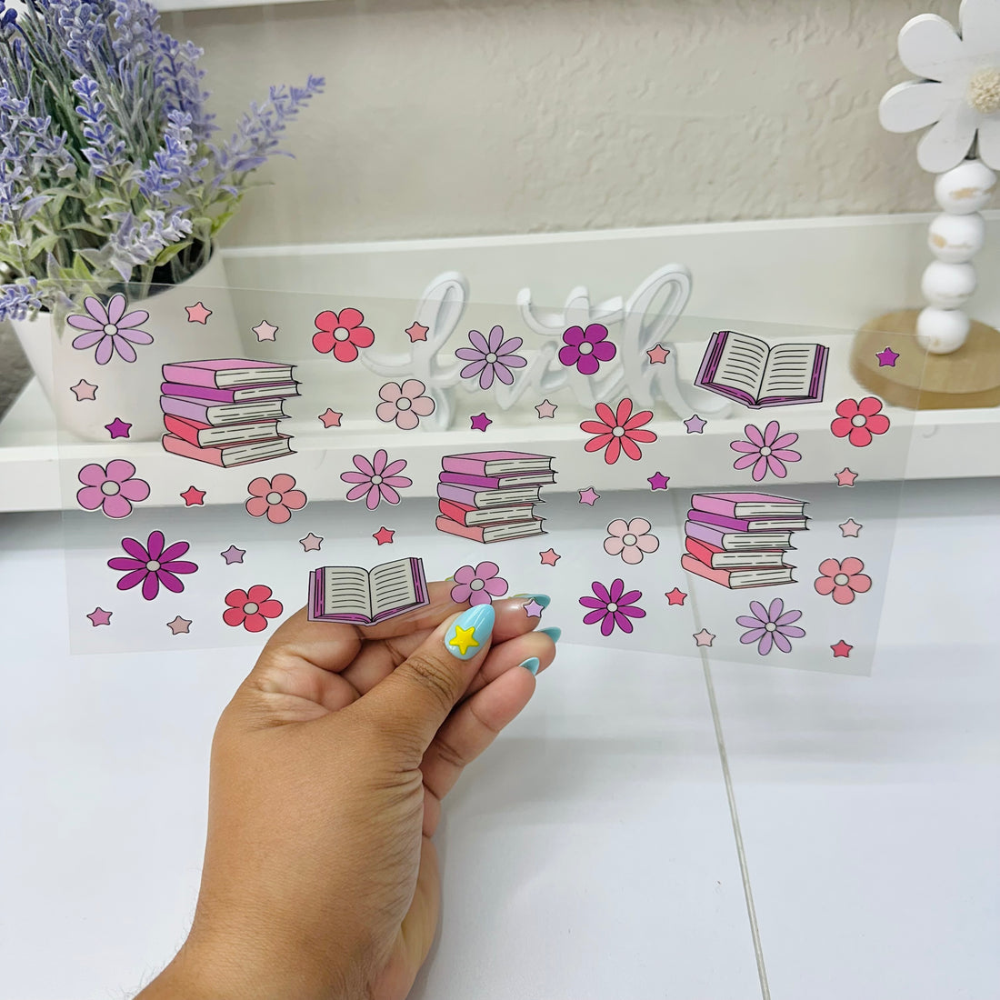 Books and flowers | UV DTF Wrap