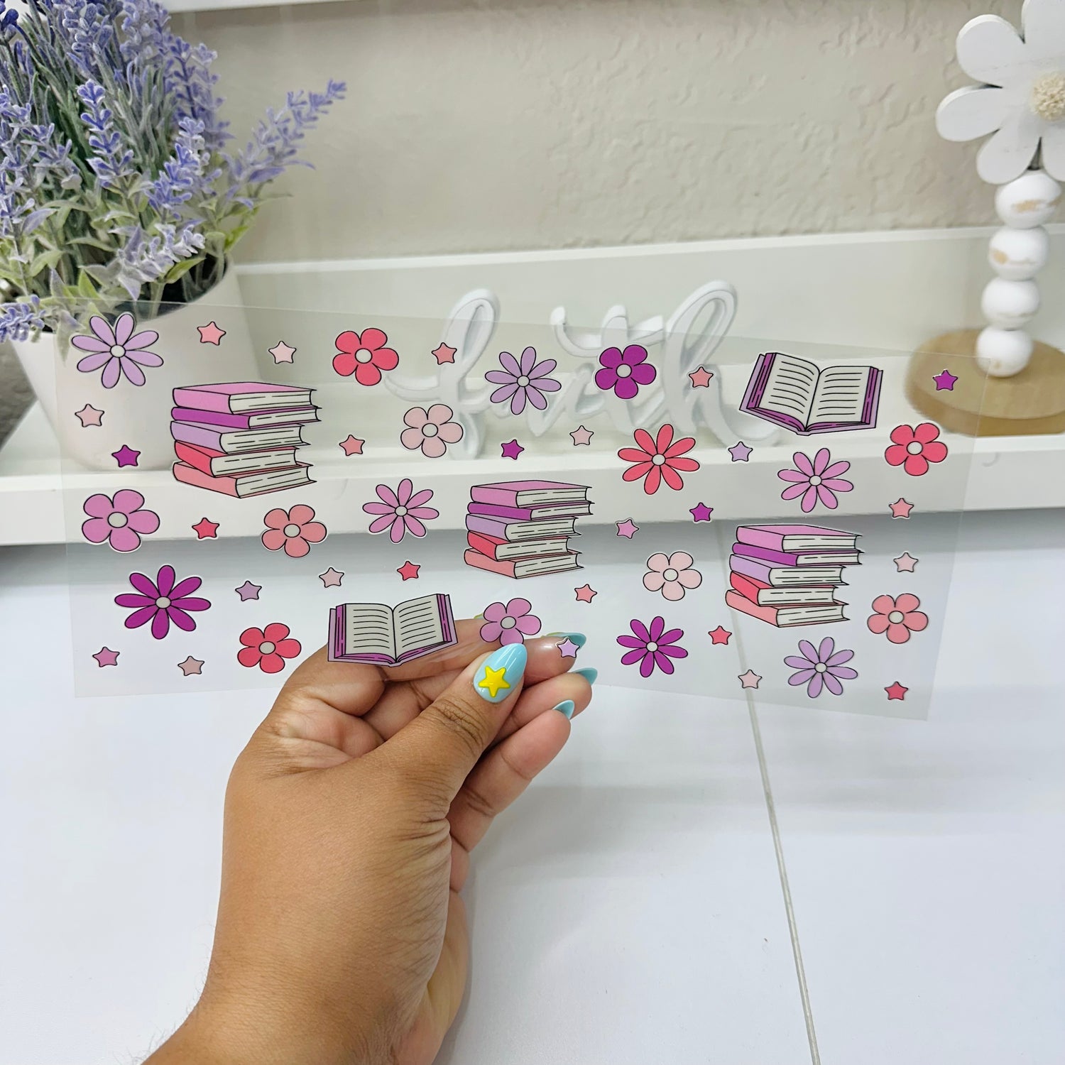 Books and flowers | UV DTF Wrap