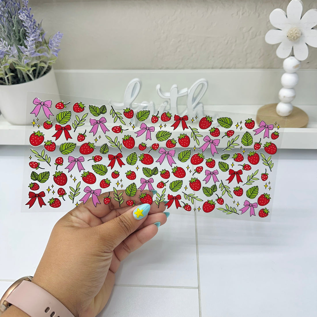 Strawberries And Bows | UV DTF