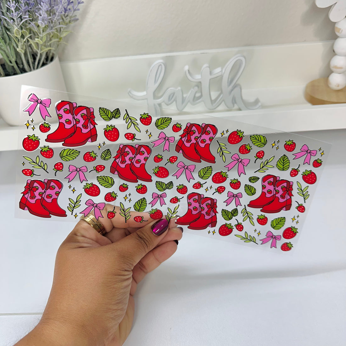 Strawberry Boots | UV DTF