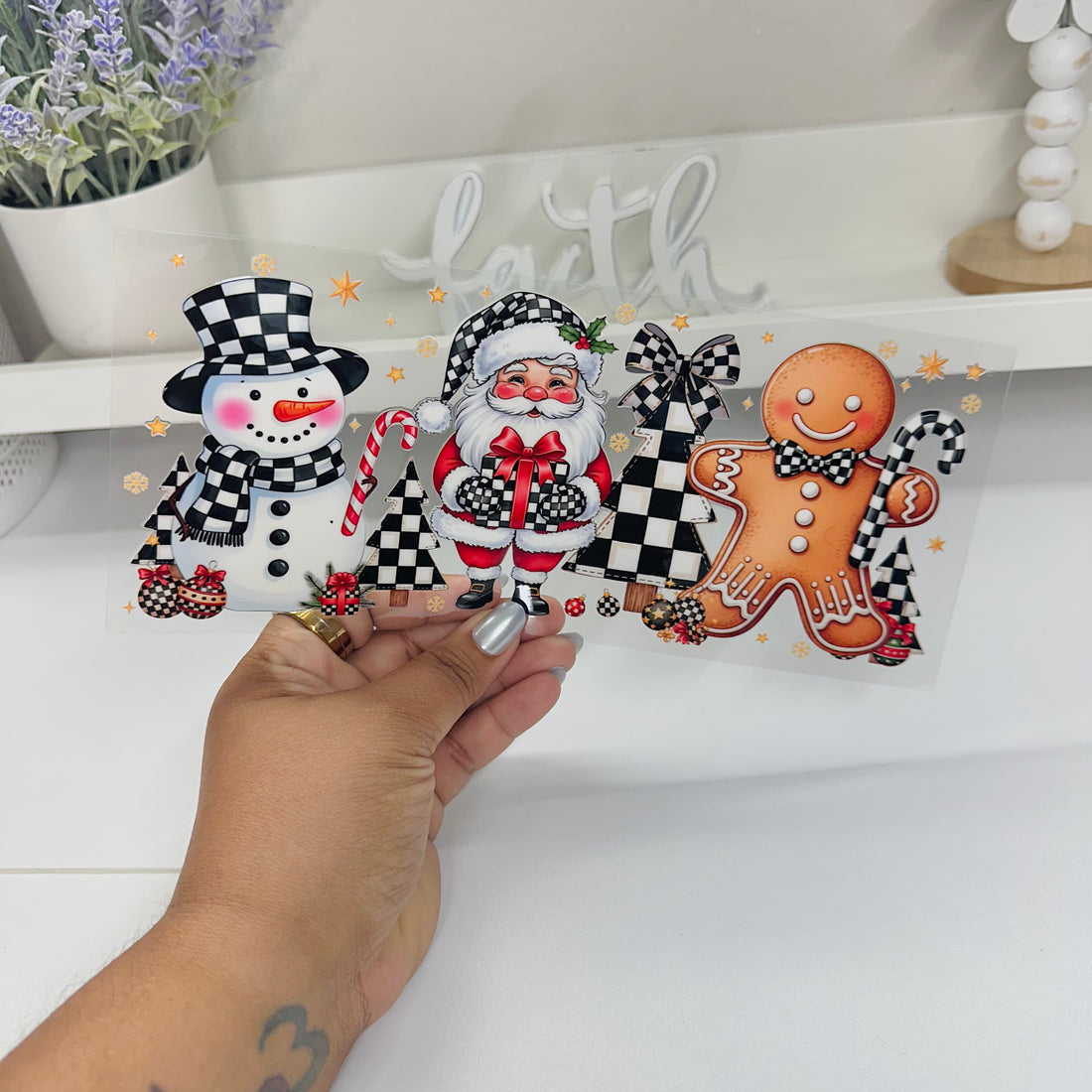 Santa Snowman Gingerbread | UV DTF