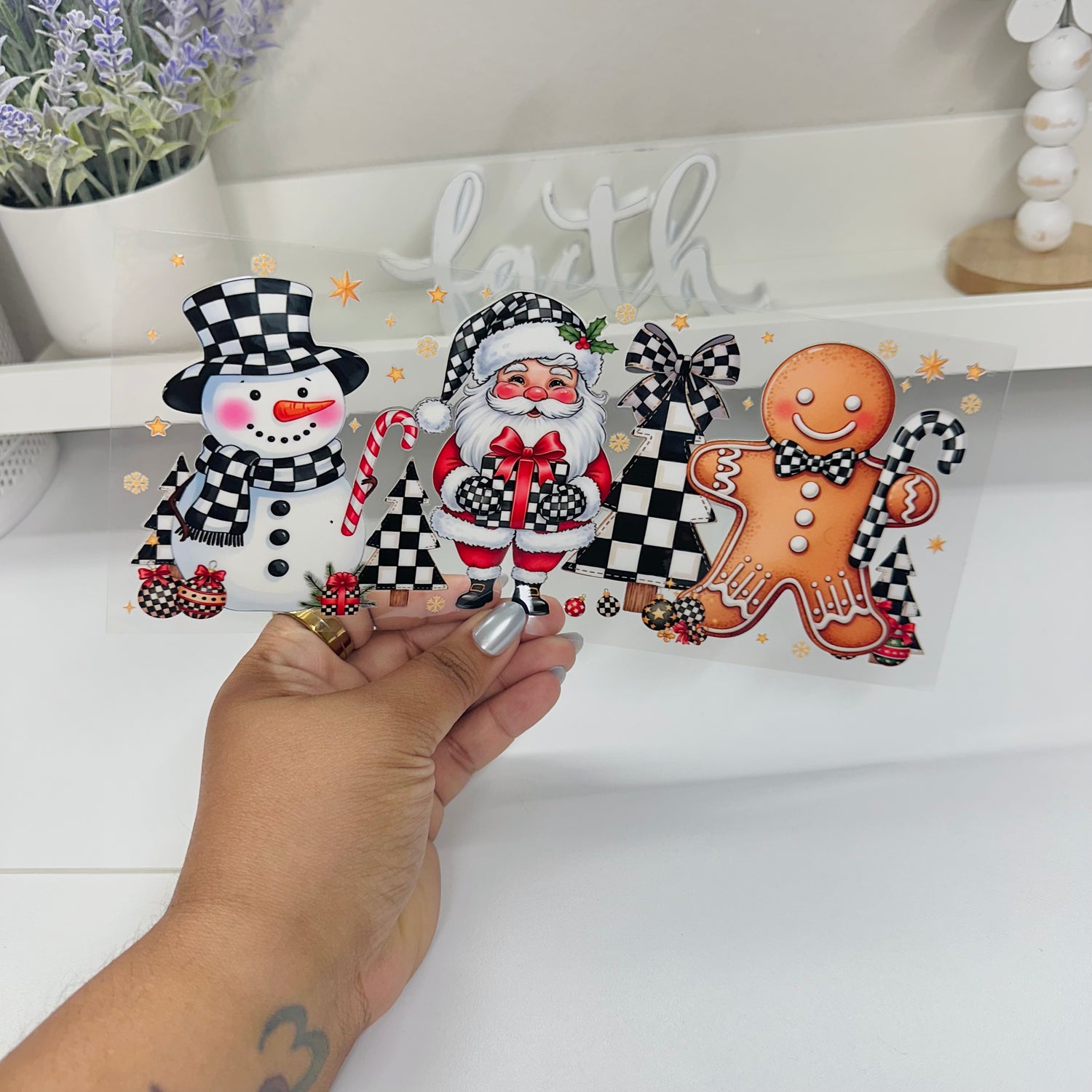 Santa Snowman Gingerbread | UV DTF