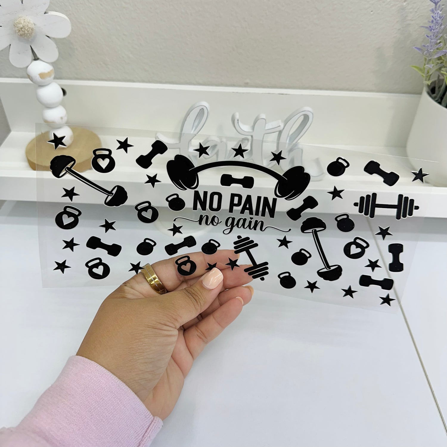 No Pain no gain UV DTF Wrap