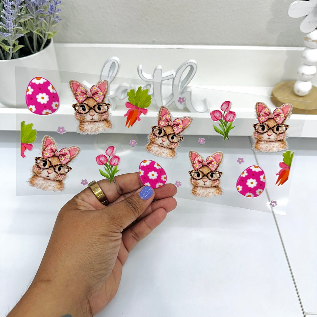 Rabbit Floral | UV DTF