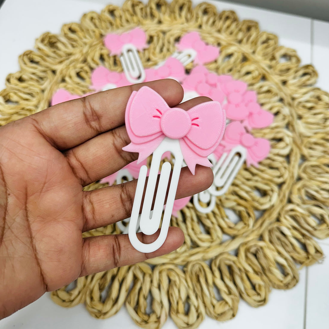 Pink Bow Beautiful Paper Clip / Bookmark