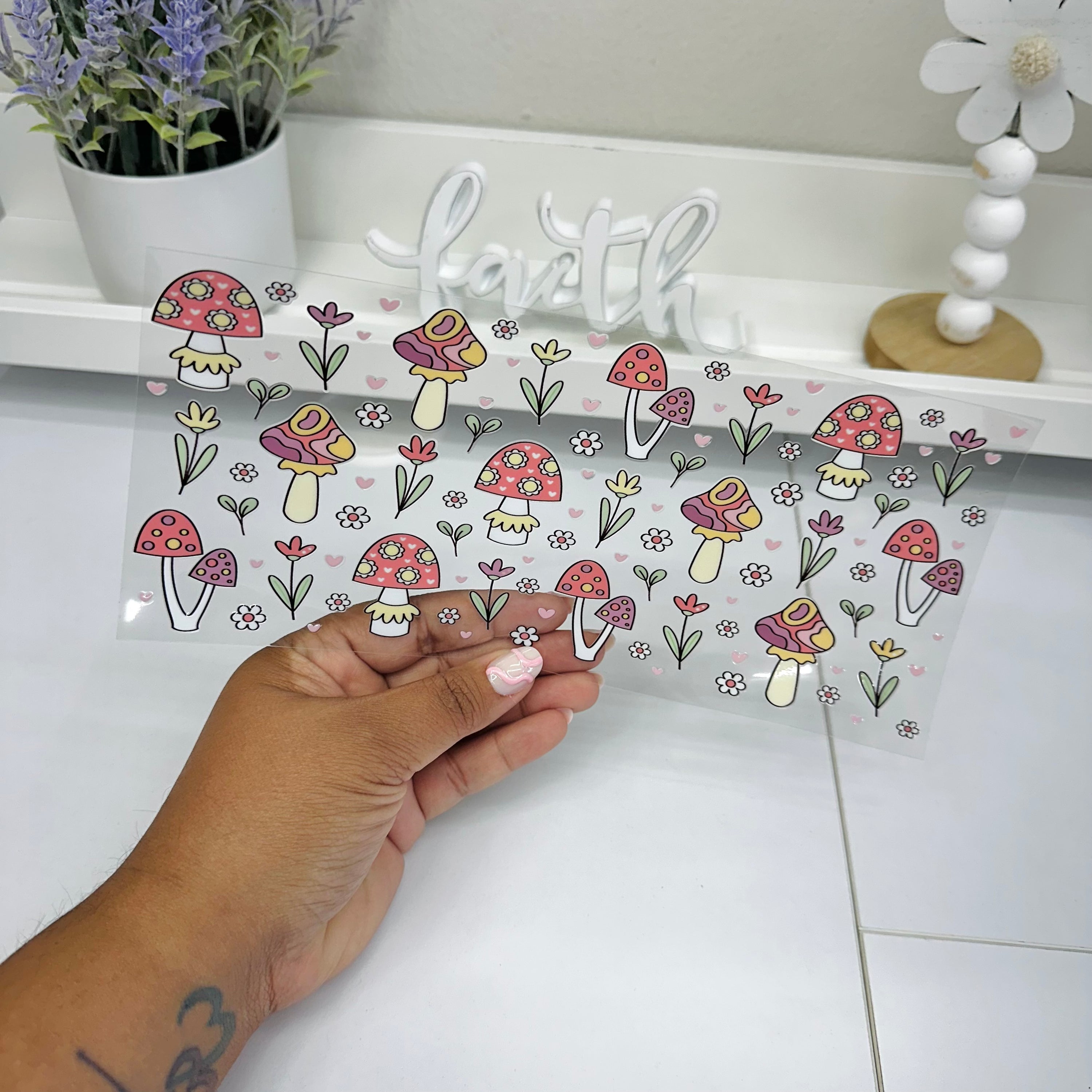 Groovy Mushrooms and Flowers | UV DTF