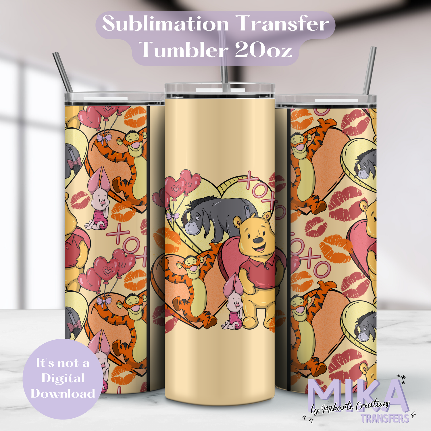 Poo Bear | Tumbler Sublimation Transfer