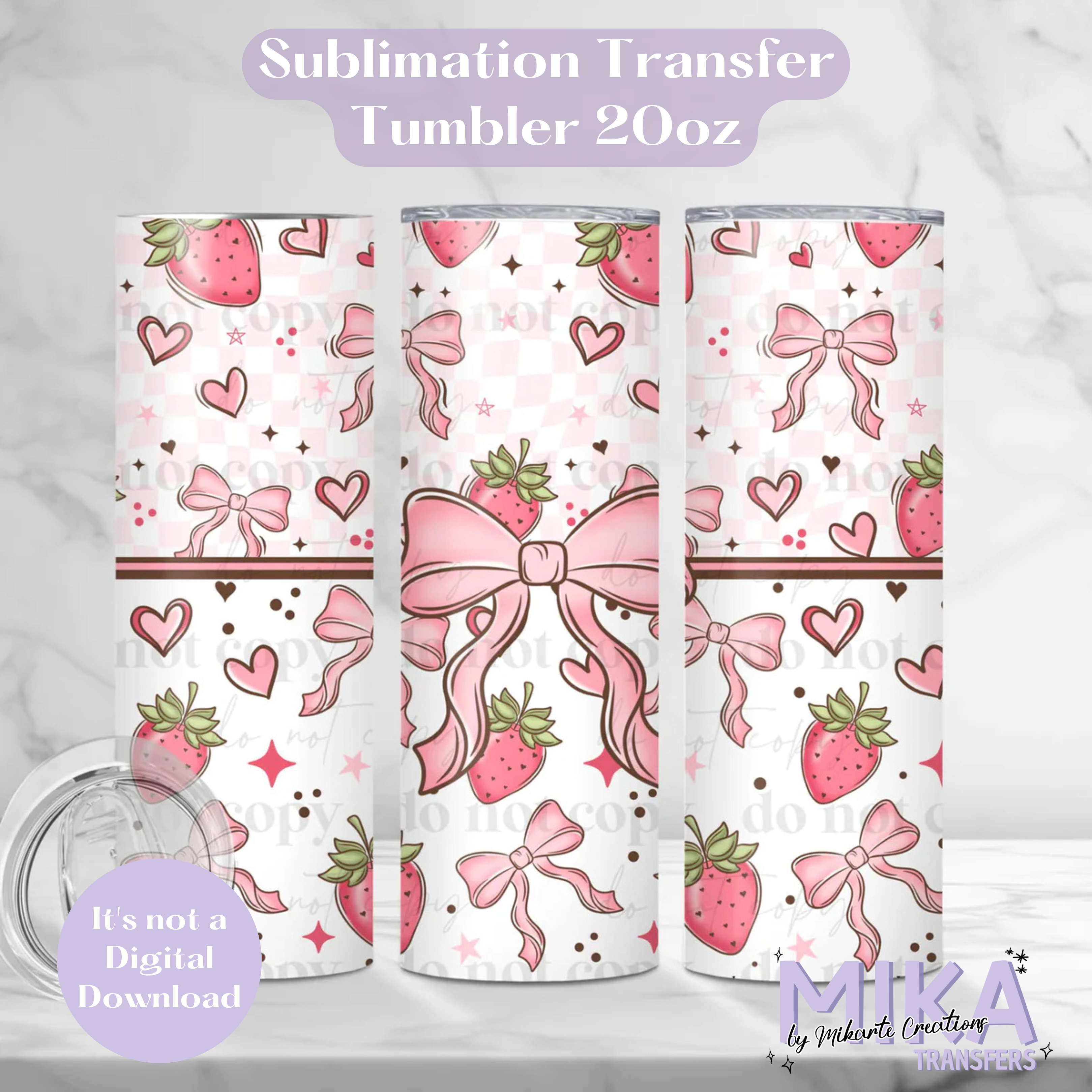 Berry Bow | Tumbler Sublimation Transfer