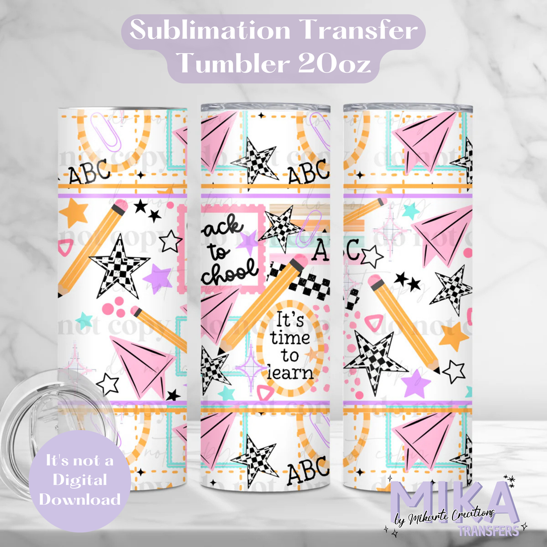 Back To School | Tumbler Sublimation Transfer